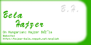 bela hajzer business card